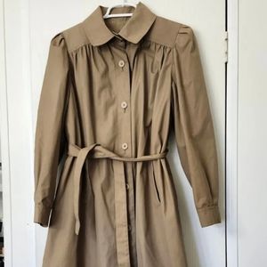 Vtg The Jack Set Sz 8 Trench Coat Removable Wool Blend Lining Made In Poland